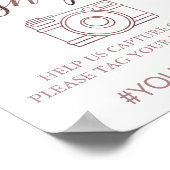 Poster Élégante calligraphie or Rose Oh Snap Sign (Coin)