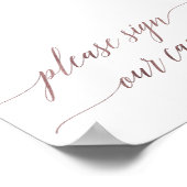 Poster Élégante calligraphie or Rose Signale Notre Toile