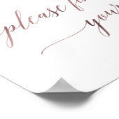 Poster Élégante calligraphie Or Rose Trouvez votre siège  (Coin)