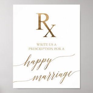 Poster Elégante Calligraphie Or Rx Conseil Mariage
