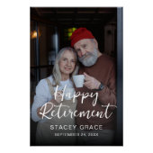 Poster Élégante calligraphie Retraite Photo Party (Devant)