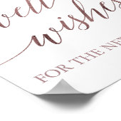 Poster Élégante calligraphie Rose or bien souhaits Signal (Coin)