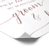 Poster Élégante Calligraphie Rose Or Choisir Un Siège Sig (Coin)