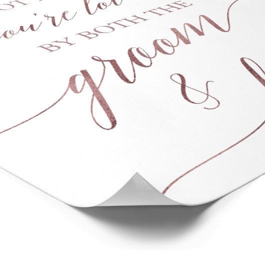 Poster Élégante Calligraphie Rose Or Choisir Un Siège Sig (Coin)