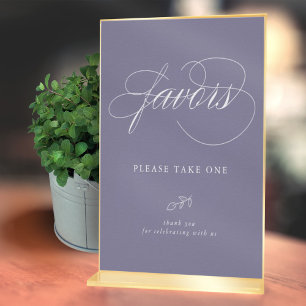 Poster Élégante calligraphie Violet minimal feuille signe