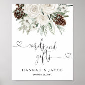 Poster Élégante carte à pin d'hiver et cadeaux Mariage Si (Devant)