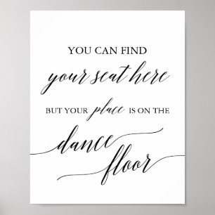 Poster Élégante carte Black Place Dance Floor Signal