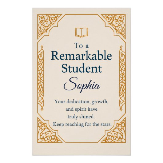 Poster Elégante carte de félicitations pour un Stud Remar (Devant)