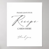 Poster Élégante carte de recette de Fête des mariées mini (Devant)