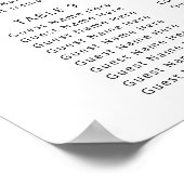 Poster Elégante carte de sièges mariages à l'eucalyptus (Coin)