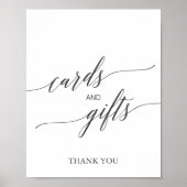 Poster Élégante carte grise foncée et des cadeaux (Devant)