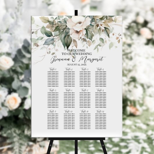 Poster Elégante carte mariage des fleurs