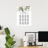 Poster Elégante carte mariage des fleurs (Bureau à domicile)