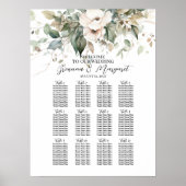 Poster Elégante carte mariage des fleurs (Devant)