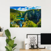 Poster Elégante cascade pittoresque, Croatie (Bureau à domicile)