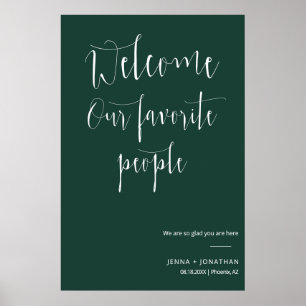 Poster Élégante cérémonie de bienvenue au Mariage Emerald