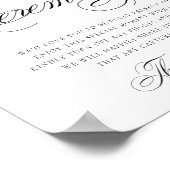 Poster Élégante Cérémonie débranchée Calligraphie noire (Coin)