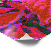 Poster Élégante Chartreuse Vert, Rose et Bleu Hydrangée (Coin)