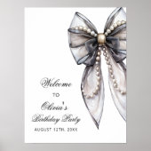 Poster Élégante coquette de la cou noire Bienvenue à l'an (Devant)