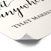 Poster Élégante crème de calligraphie noire assise en tou (Coin)