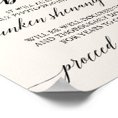 Poster Élégante crème de calligraphie noire Attention Ope (Coin)