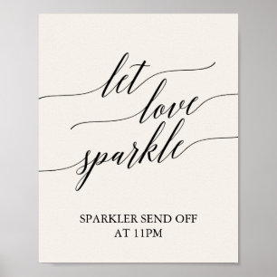 Poster Elégante Crème de calligraphie noire laisser l'amo