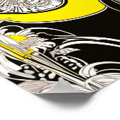 Poster Elégante Dame Jaune & Noir Art Nouveau (Coin)