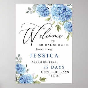 Poster Élégante douche de mariée au chèvrefeuille eucalyp