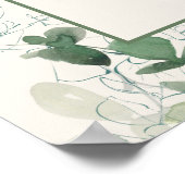 Poster Élégante douche de mariée mousse verte sauge eucal (Coin)