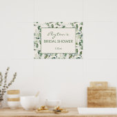 Poster Élégante douche de mariée mousse verte sauge eucal (Cuisine)