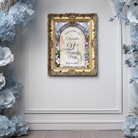 Poster Élégante Fête de 21e Anniversaire baroque