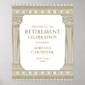 Poster Élégante fête de retraite signe de bienvenue avec (Devant)