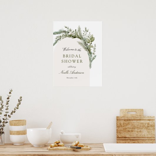 Poster Elégante Fête des mariées Arc À feuillage persista (Cuisine)