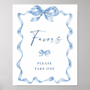 Poster Elégante Fête des mariées bleu Dusty main tirée Bo