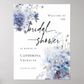 Poster Elégante Fête des mariées bleu fleurs sauvages acc (Devant)