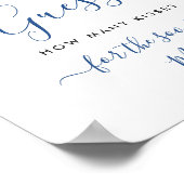 Poster Elégante Fête des mariées Blue Hydrangea Eucalyptu (Coin)