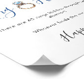 Poster Elégante Fête des mariées Blue Hydrangea Eucalyptu (Coin)