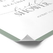 Poster Elégante Fête des mariées couleur vert gris blanc (Coin)