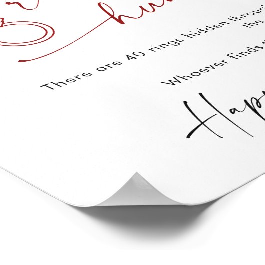 Poster Élégante Fête des mariées de chasse à cernes de Po (Coin)