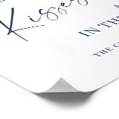 Poster Elégante Fête des mariées de feuillage bleu Dusty (Coin)