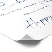 Poster Elégante Fête des mariées de feuillage bleu Dusty (Coin)