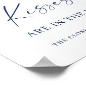 Poster Elégante Fête des mariées de feuillage bleu Dusty (Coin)