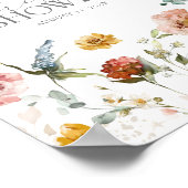 Poster Elégante Fête des mariées de fleurs de jardin Welc (Coin)