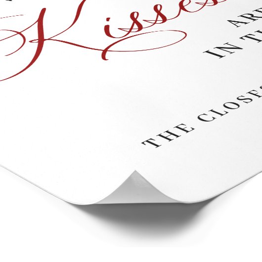 Poster Élégante Fête des mariées de Noël Rouge Poinsettia (Coin)