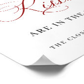 Poster Élégante Fête des mariées de Noël Rouge Poinsettia (Coin)