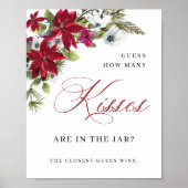 Poster Élégante Fête des mariées de Noël Rouge Poinsettia (Devant)