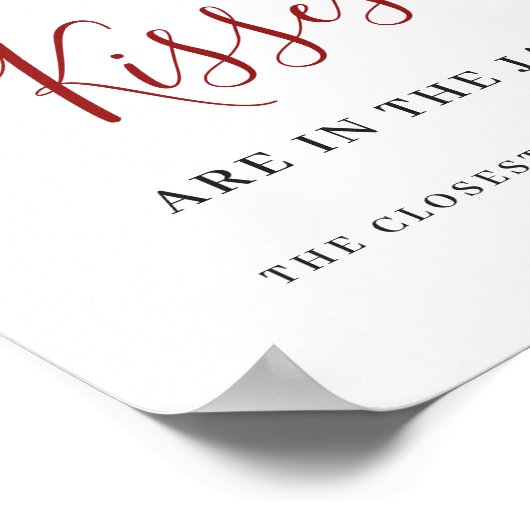 Poster Élégante Fête des mariées de Noël Rouge Poinsettia (Coin)