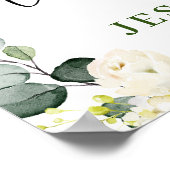 Poster Elégante FÊTE DES MARIÉES Eucalyptus White Roses (Coin)