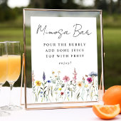 Poster Élégante Fête des mariées Fleur sauvage Mimosa Bar