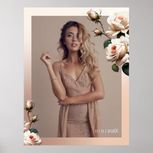 Poster Elégante Fête des mariées Rose de thé